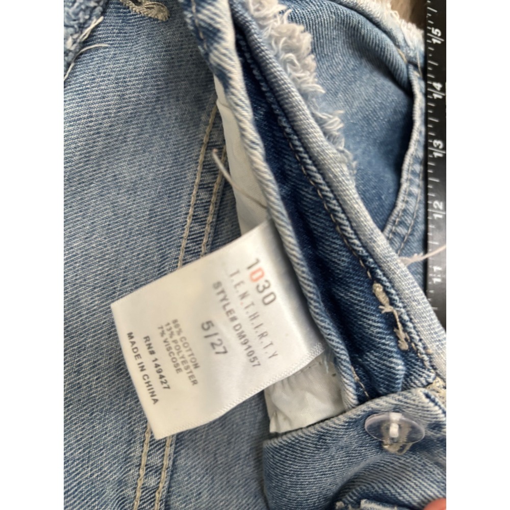1030 T.E.N.T.H.I.R.T.Y Wide Leg Frayed Raw Edge Jeans Light Wash DM91057 5/27 - Picture 6 of 7
